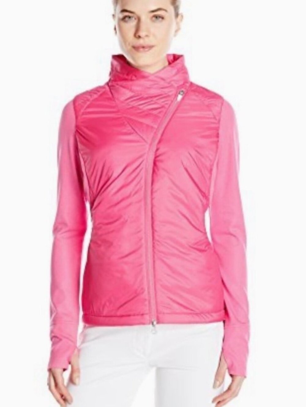 Zero Restriction Women's Zola Quilted Jacket Golf Jacket Pink Mix Magnet Zip XS